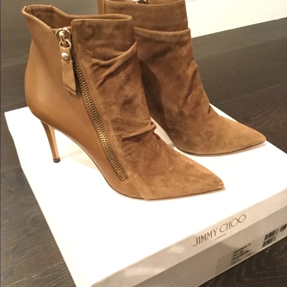 Jimmy Choo Dayton Khaki Brown Size 37 Bootie
